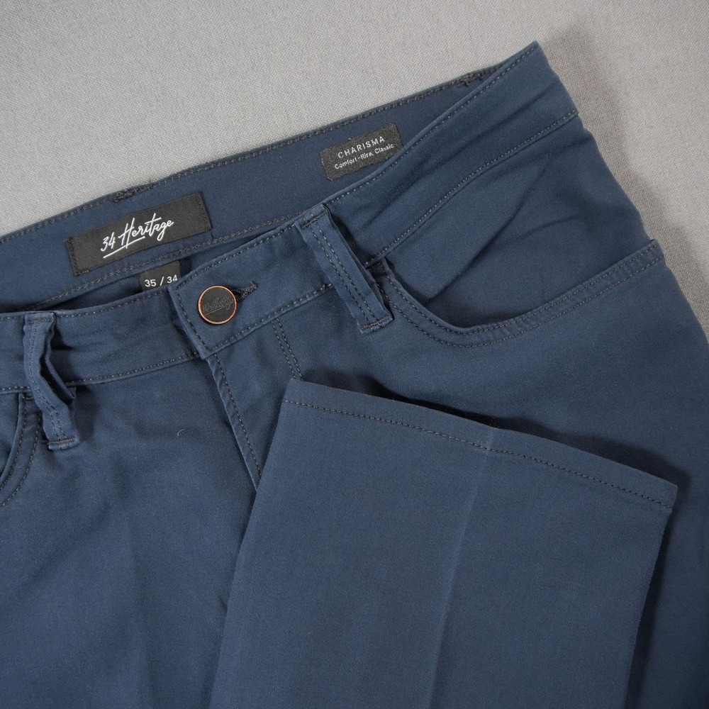 34 Heritage Charisma Comfort-Rise Classic Chino Strait Leg Men Pants Prep 35x34